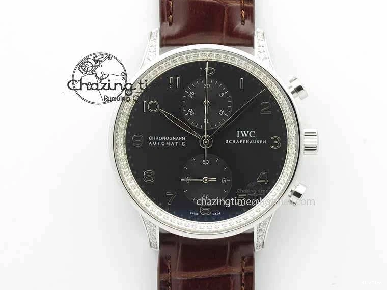 MIROTIME 0403 Unique Portuguese IW3714 Diam ZF V2 1:1 Best Edition Gray Dial On Brown Leather Strap A79350 (Slim Movement) 7250